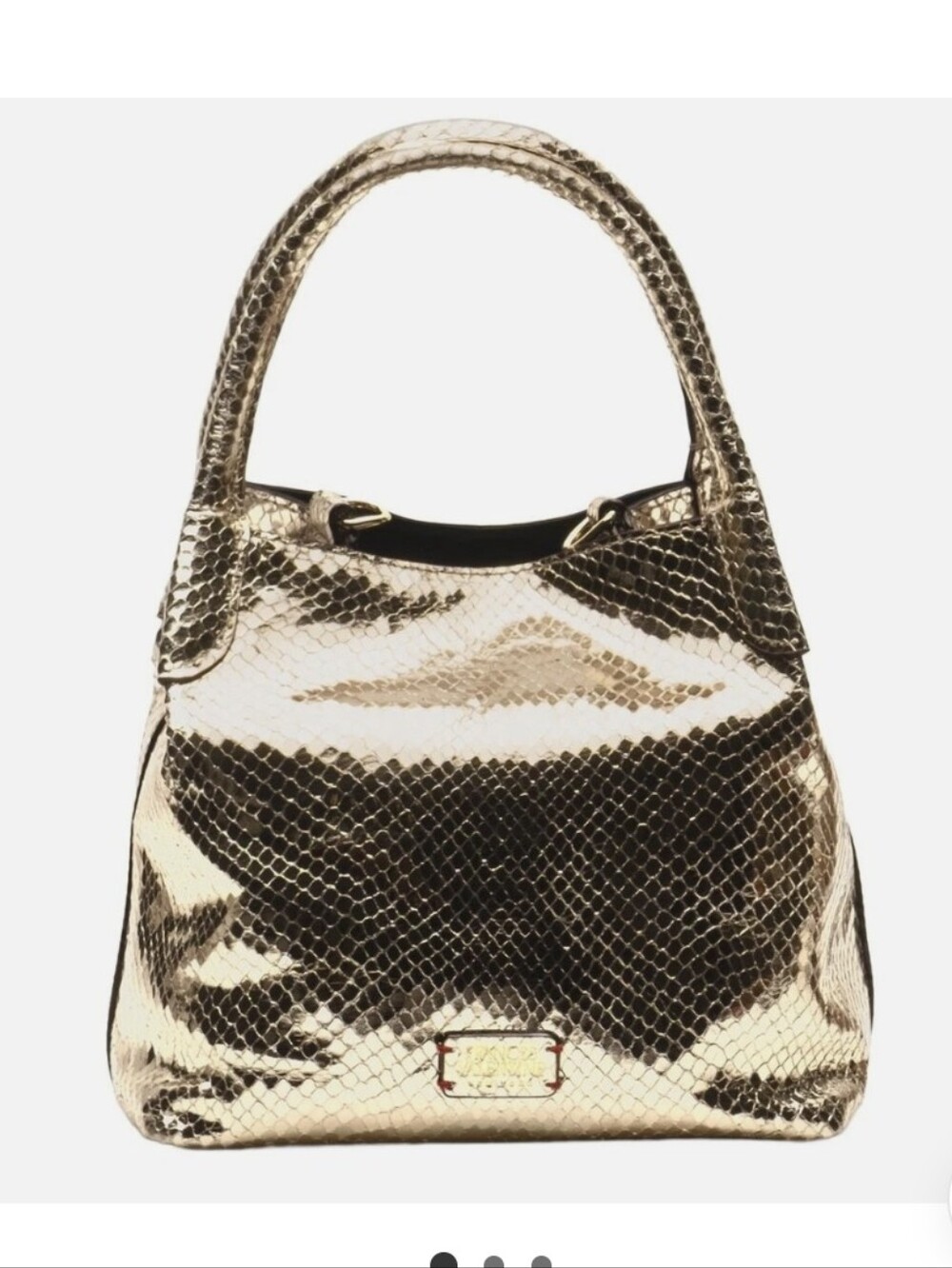 Frances Valentine Metallic Gold Textured Satchel